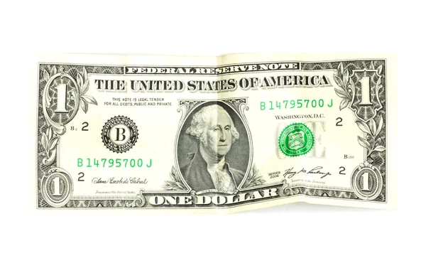 Доллар изолирован на белом — стоковое фото