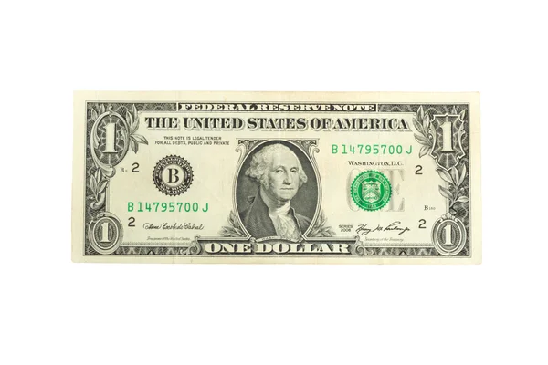 Dólar isolado em branco — Fotografia de Stock