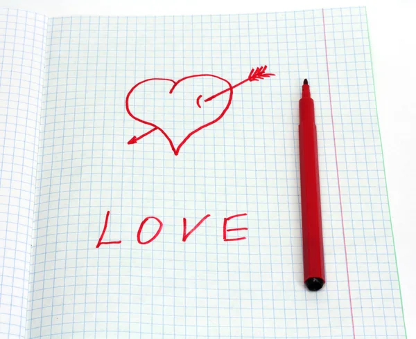 stock image Note of love