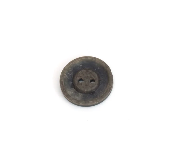 Eski düğme beyaz izole — Stok fotoğraf
