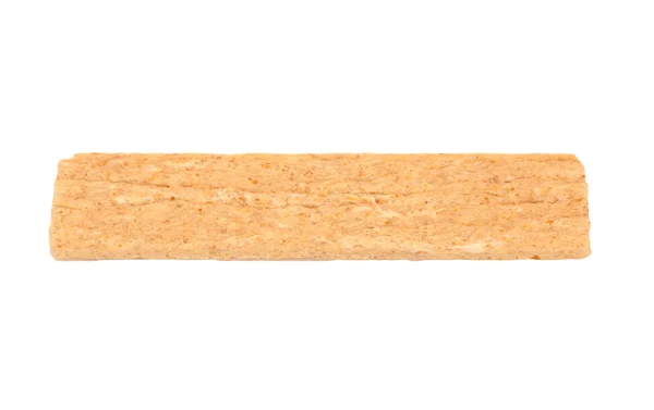 바삭바삭 한 빵을 흰 바탕에 따로 놓는다 — 스톡 사진