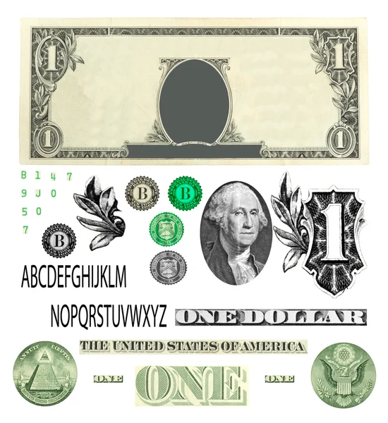 Conjunto de ornamentos detallados basados libremente en un dólar — Foto de Stock