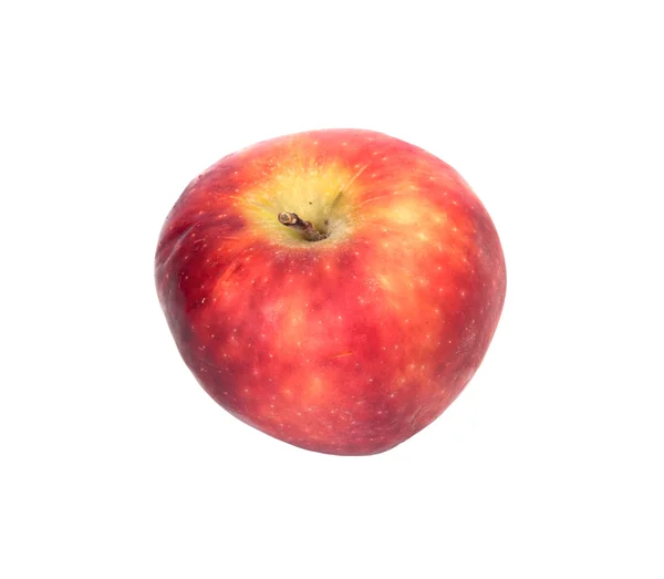 Красное спелое яблоко на белом фоне — стоковое фото