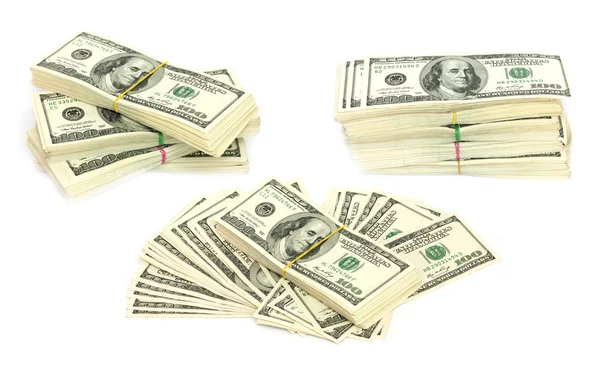 Pilha de notas de US $100 — Fotografia de Stock