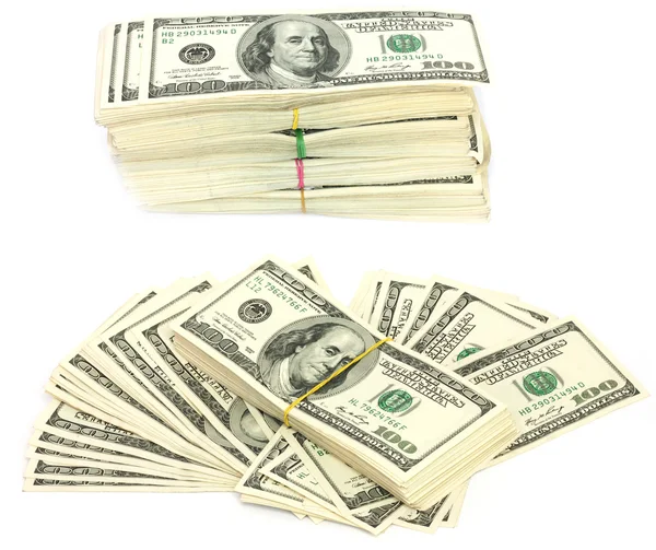 Pilha de notas de US $100 — Fotografia de Stock