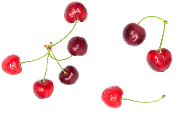 Collection of fresh cherries on white background — Stock Photo, Image