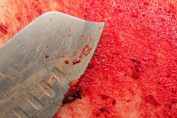 Bloody background with a knife — Stock Photo, Image