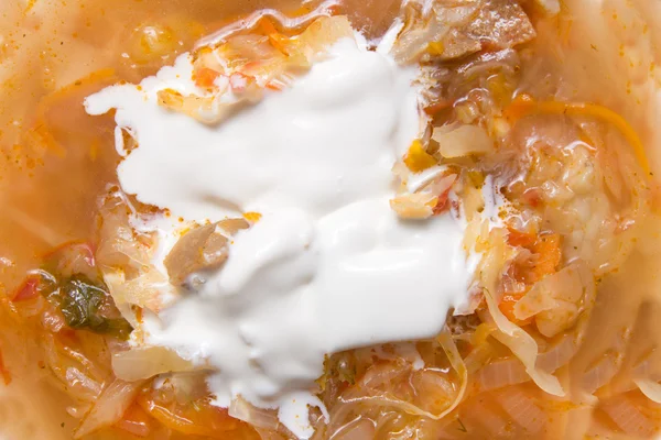 Crema en la sopa como fondo —  Fotos de Stock