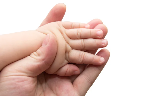 Les mains du père et du bébé — Photo