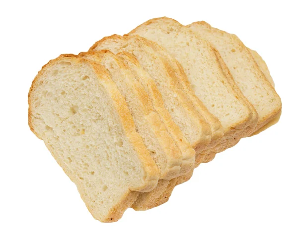 白色背景的面包片 — 图库照片