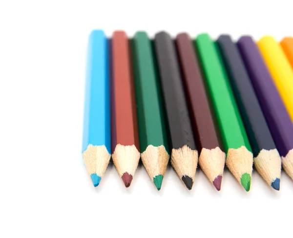Lápis de cor isolado no fundo branco fechar — Fotografia de Stock