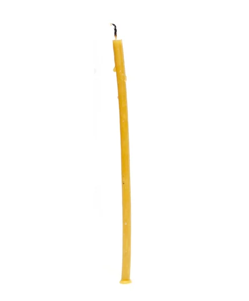 Vosková svíčka na bílém pozadí — Stock fotografie