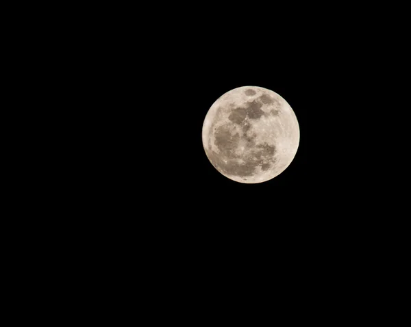 Великий жовтий місяць у чорному небі — стокове фото