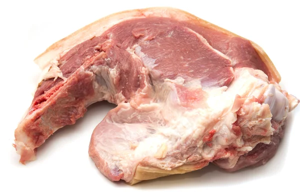 Čerstvé vepřové maso na bílém pozadí — Stock fotografie