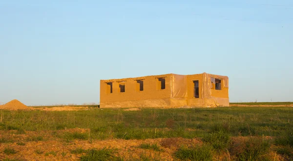 Not completed house from clay in Kazakhstan. Shymkent — Stock Photo, Image