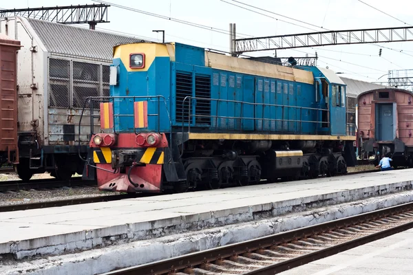 stock image Old steam locomotive on the railway