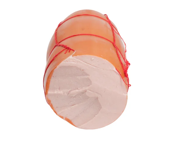 Salsicha em um fundo branco — Fotografia de Stock