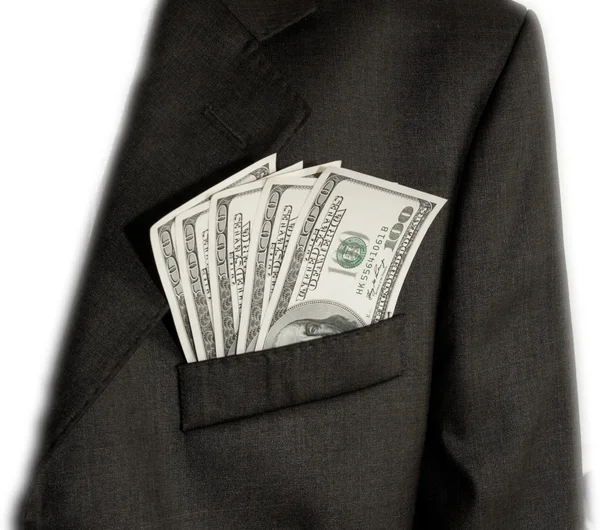 Dollars in the pocket of a jacket — Stock Photo, Image