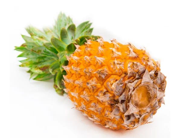 Świeży ananas owoce z zielonych liści na białym tle na biały backgro — Zdjęcie stockowe