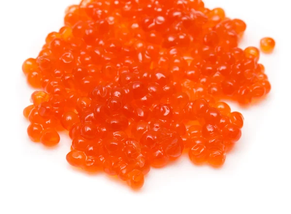 Red salmon caviar heap isolated on white — Stock Photo, Image