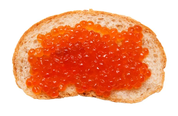 Caviar and bread on a white background — Stock Photo, Image
