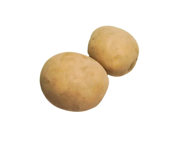 白の背景に分離された 2 つの新鮮なジャガイモ — ストック写真