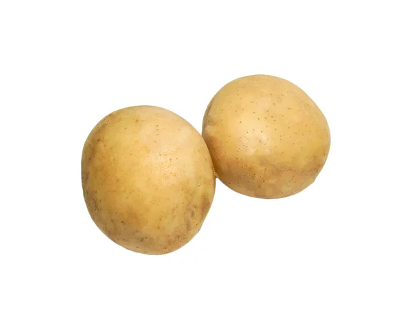 Batatas frescas sobre um fundo branco — Fotografia de Stock