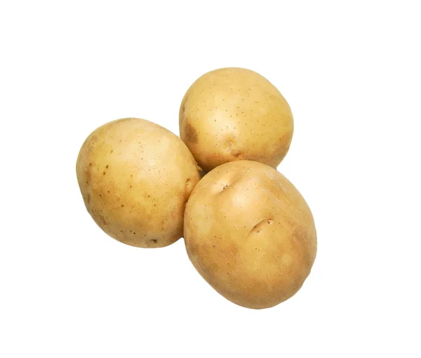 Pommes de terre fraîches sur fond blanc — Photo