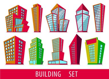 Cartoon buildings clipart