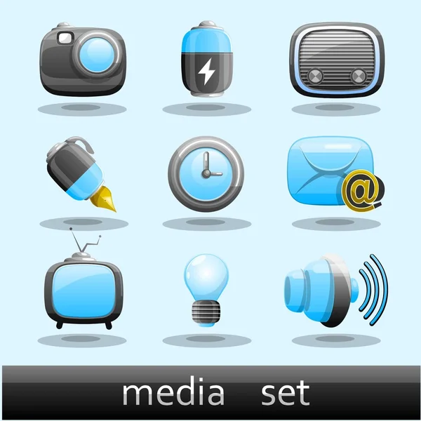 Icônes médias — Image vectorielle