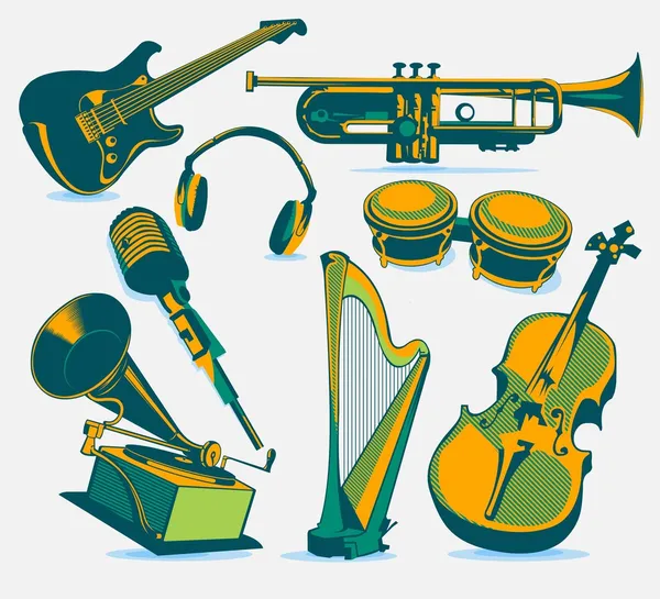 Muziekinstrumenten — Stockvector