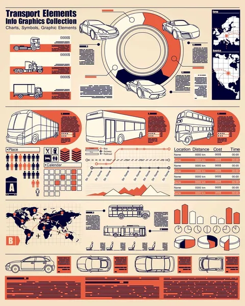 Éléments de transport — Image vectorielle