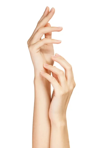 Догляд за красивою жінкою руками — стокове фото
