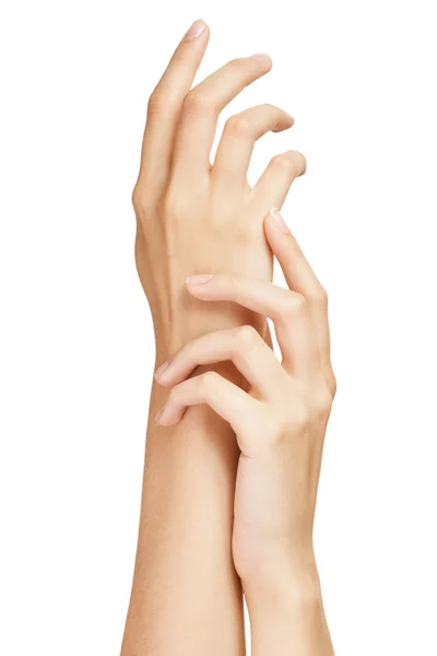 Hermosas manos femeninas.Concepto de manicura — Foto de Stock