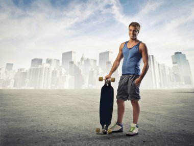 Guy with skateboard clipart