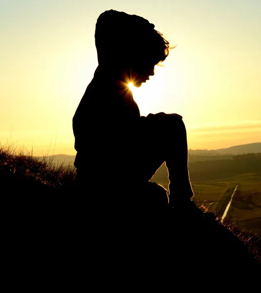 Silhouetted Child — Stock Photo, Image
