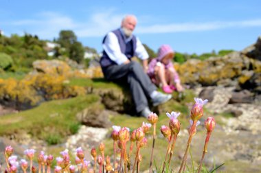 Girl With Her Granddad clipart