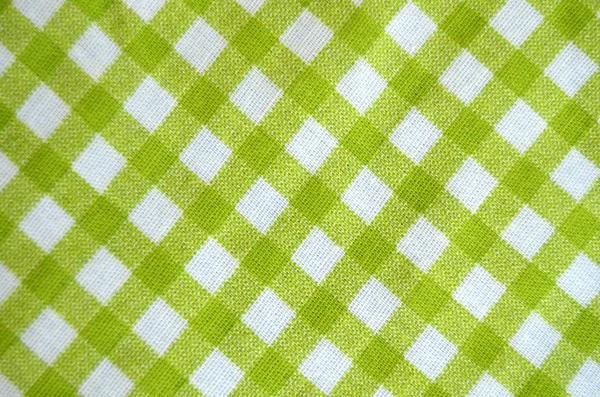 Background Of Green Checked Material — Stock Photo, Image