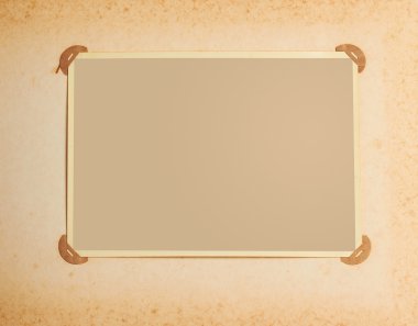 Old-fashioned photo frame in vintage album clipart