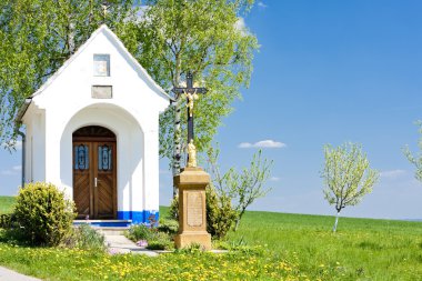 Chapel with a cross, Vlcnov, Czech Republic clipart