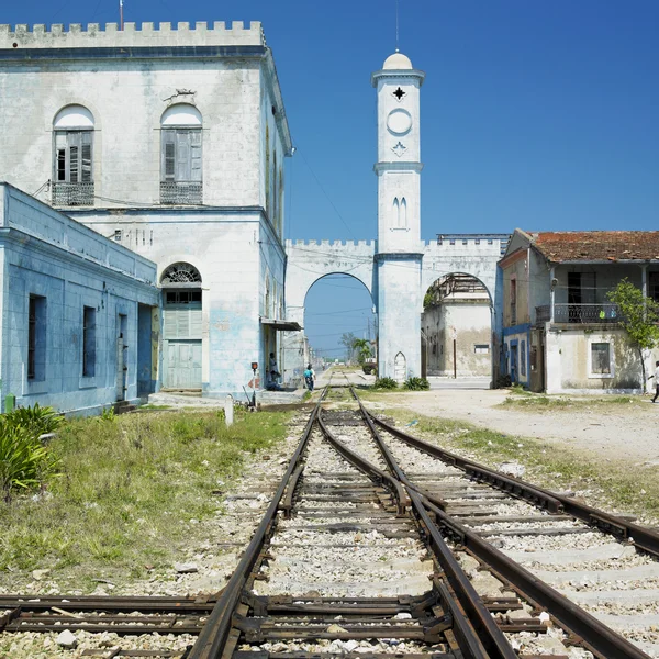 Estação ferroviária, Cártaras denas, Província de Matanzas, Cuba — Fotografia de Stock