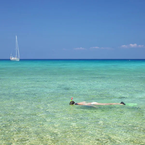 Snorkeling, Maria la Gorda, Pinar del Rio Province, Cuba — Stock Photo, Image