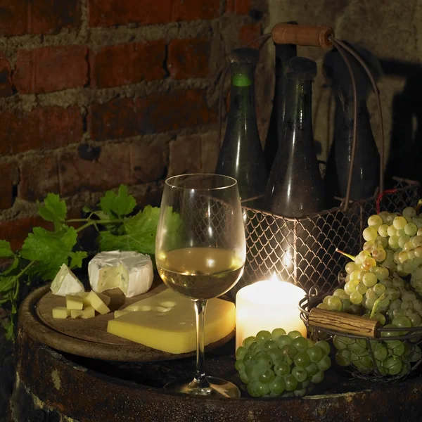 Stilleven in de wijnkelder, bily sklep rodiny adamkovy, chvalovic — Stockfoto