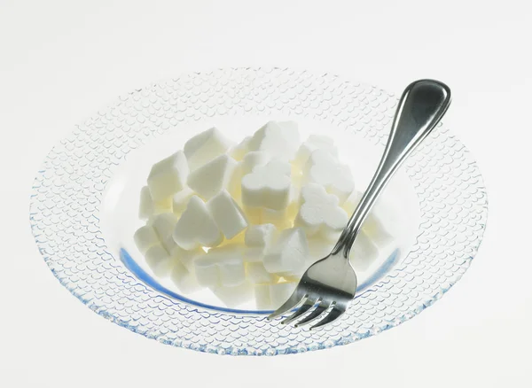 Plate with sugar — Stock Photo, Image