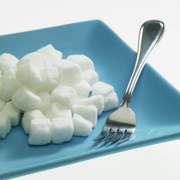 Şeker ile plaka — Stok fotoğraf