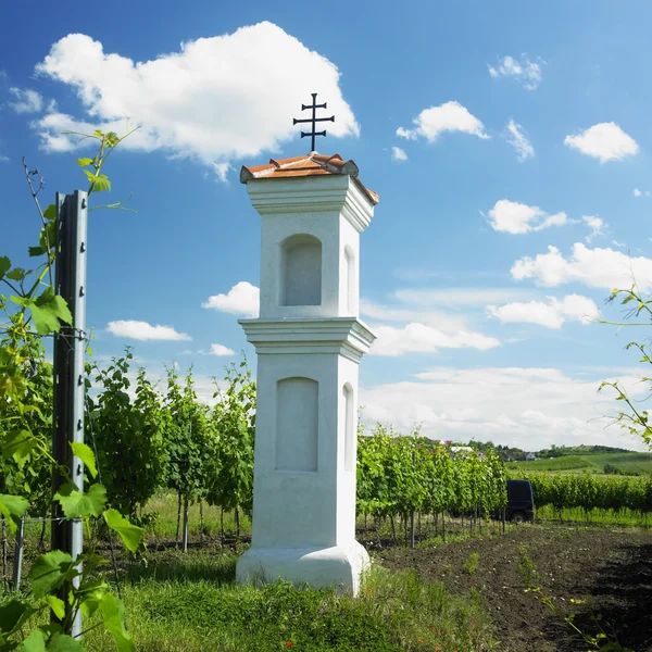 Dorp kapel met wineyard in de buurt van perna, Tsjechië — Stockfoto