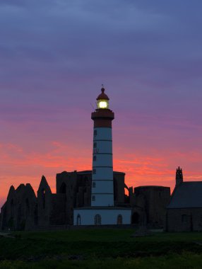 Lighthouse and ruins of monastery, Pointe de Saint Mathieu, Brit clipart