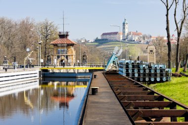 Horin lock and Melnik Castle at background, Czech Republic clipart