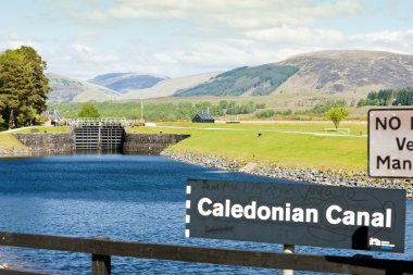 Laggan Locks on Caledonian Canal, West Highlands, Scotland clipart