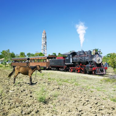 Tourist train Valle de Los Ingenios, Manaca Iznaga, Sancti Spiritus Province, Cuba clipart